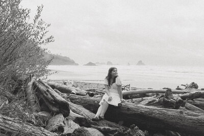 oregon coast senior portrait at the beach