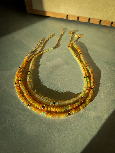govinda necklace opal and gold