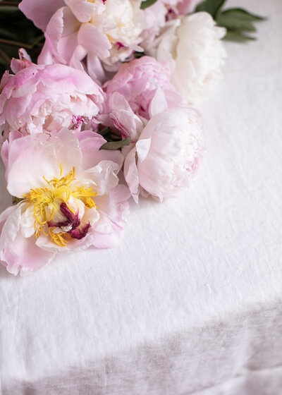 Pink Peonies On Table
