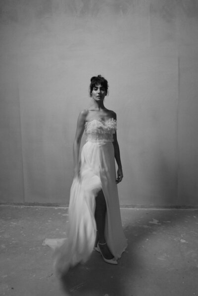 Silk skirt and ballet bridal corset by british handmade designer Luna Bea