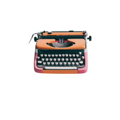 Retro Typewriter Element in Retro Star Template Symbolizing Classic Communication
