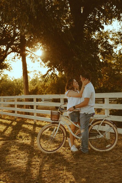 Couples bike themed shoot at The Acre in Abilene, TX