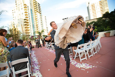 Candid moment at this El Cortez wedding in San Diego
