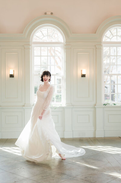 Sheer Sleeve A-Line Wedding Dress Romantic