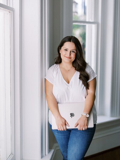 Professional headshot of wedding photographer for brand update, taken by North Carolina brand photographer Casie Marie
