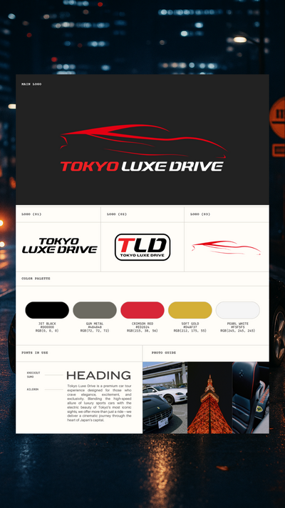 Tokyo Luxe Drive Visual Brandboard