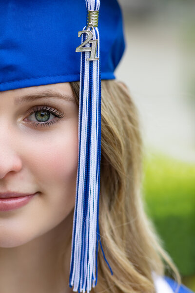 Senior girl Cap and Gown close up