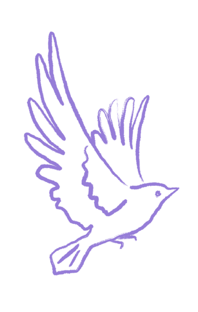 Illustration d'un oiseau violet