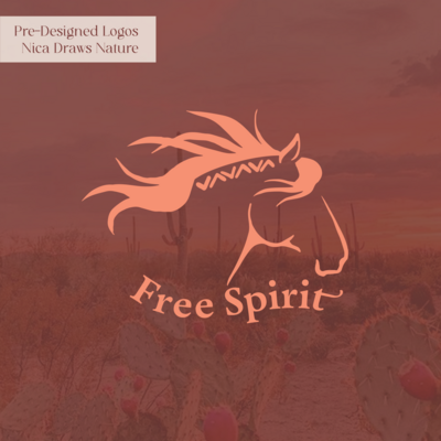 free spirit mustang horse logo 
