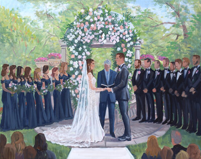 Live Wedding Paintings by Ben Keys | Lauren and Paul, Omni Shoreham, DC hi res