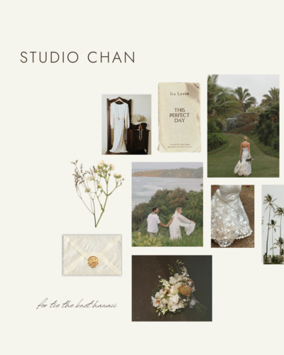 Tie the knot hawaii mood board graphic by Hawaii based web designer Studio Chan