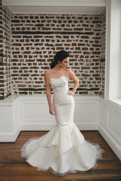 sheer sleeve a line wedding dress with pockets dancing