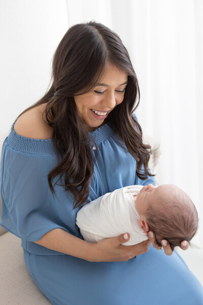 blue maternity dress