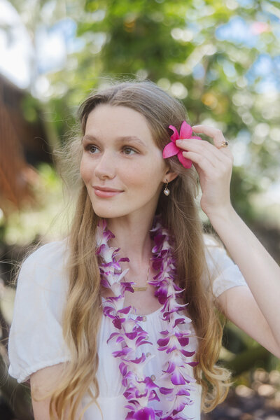 beautiful girl with flowers