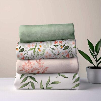 Mockup 4 stoffen stapel met Sweet Little Flowers c