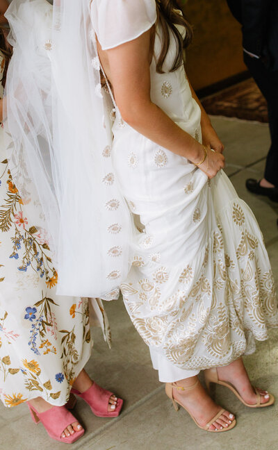 daughters of simone wedding dress with chic shoes