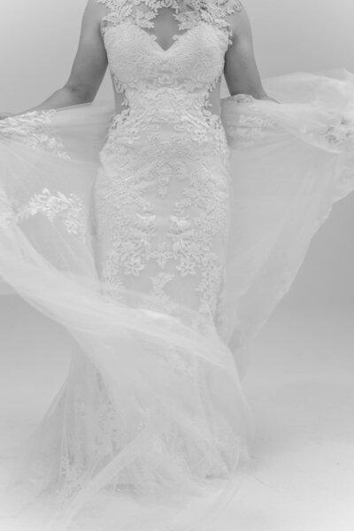 Bride twirling in her dress
