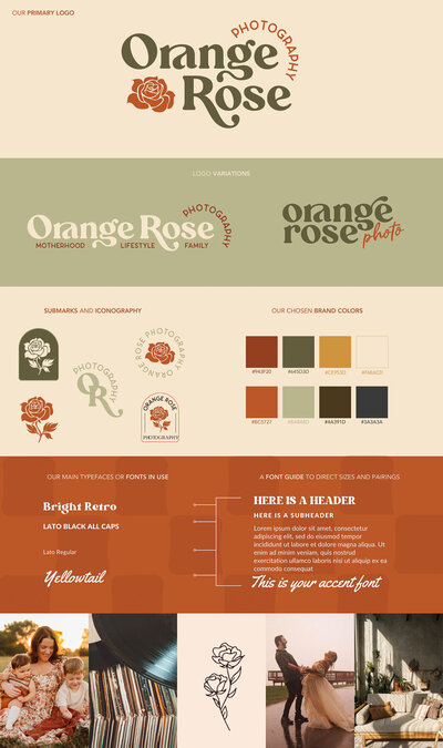 colorful bohemian branding design for a photographer in Alabama
