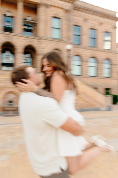 Bride in Dallas about to throw her bouquet to the wedding party, captured by Alex Blair Wedding Photography.