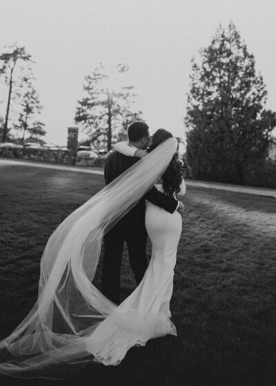 Bride and groom recessing from wedding ceremony
