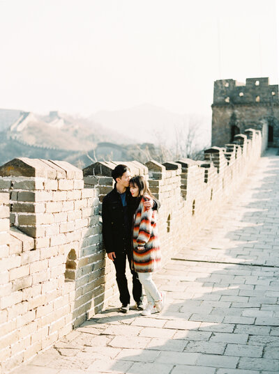 Destination Engagement Session in Great Wall of China, Film  Engagement Session