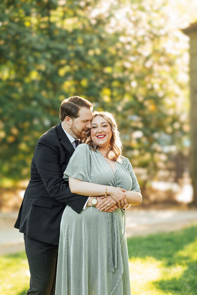 Princeton University | Couple posing for fall engagement photo session | New Jersey