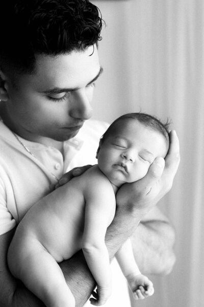 Dad and baby pose for a photoshoot in Vancouver