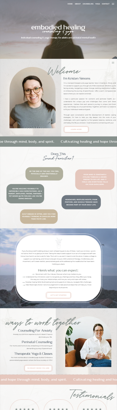 Zoe Schroeder Nutrition website design by Unica Formo, featuring a woman happily cooking in a bright kitchen.