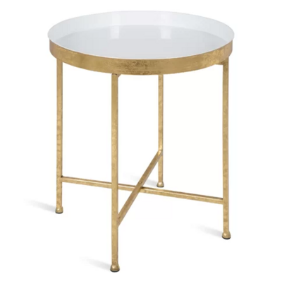 gold cross leg side table