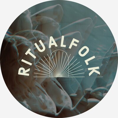 Logo for Ritual Folk, a microdosing education company offering tools, courses, and resources to support personal transformation, mental wellness, and intentional living.