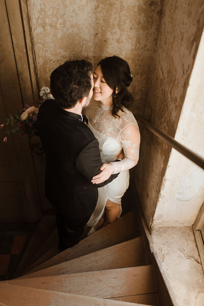 Groom Crying seeing bride Rip Van Winkle Gardens wedding