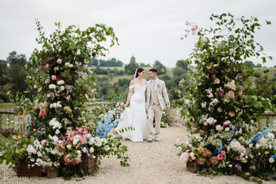 Orchardleigh Estate, outdoor ceremony, floral archway