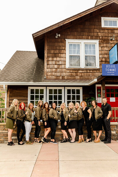 Jessie Tomme Salon Stylists and Team Outside The Cottage