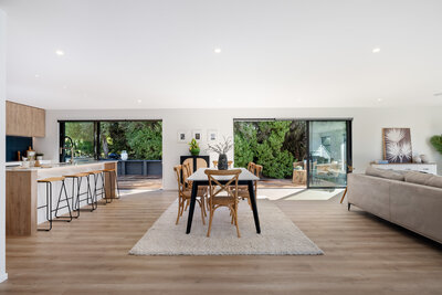 open plan living and dining