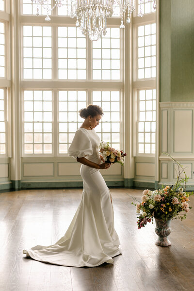 Bride twirling dress