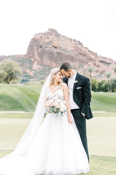 wedding photographer in paradise Valley at Mountain Shadows with bride and groom