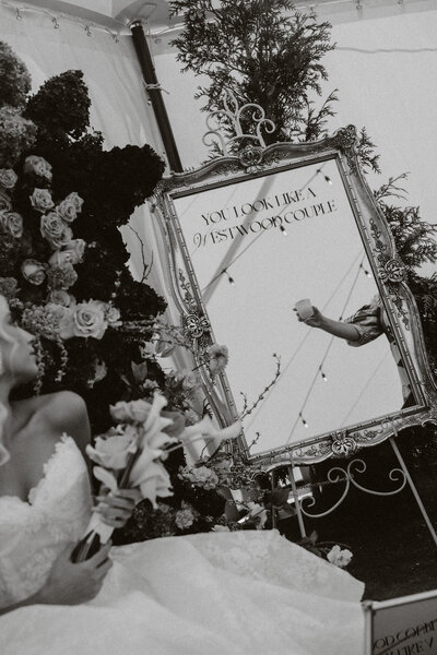 bride holding champagne