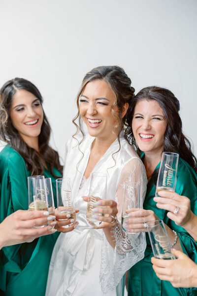 bride with champagne glass