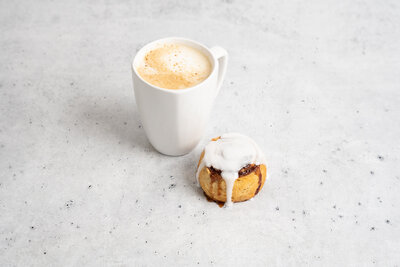 Cinnamon roll and coffee at Mason Dixon Bakery & Bistro