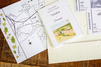 Travel wallet wedding invitations