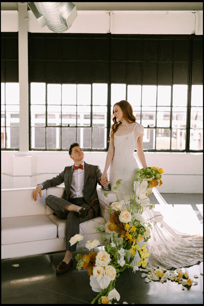 Coral, Teal and Gold Bride and Groom - True Love Coordinating and Design