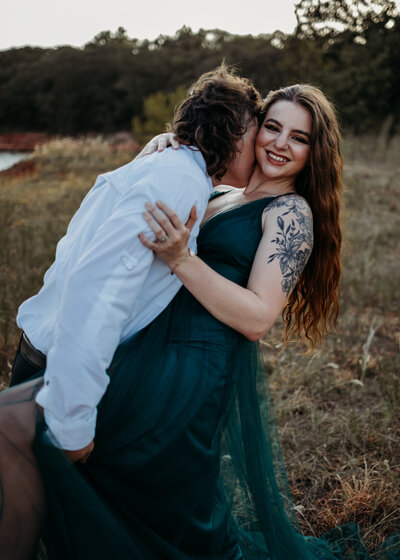 Bryan and Tahlia Townsend at the Myriad Gardens in Oklahoma City after their wedding.