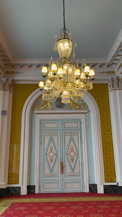 Historic door in heritage room at le negresco nice in France