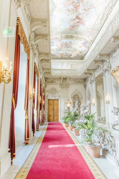 Majestic hallway at luxury palace Daun kinsky ideal for wedding shooting
