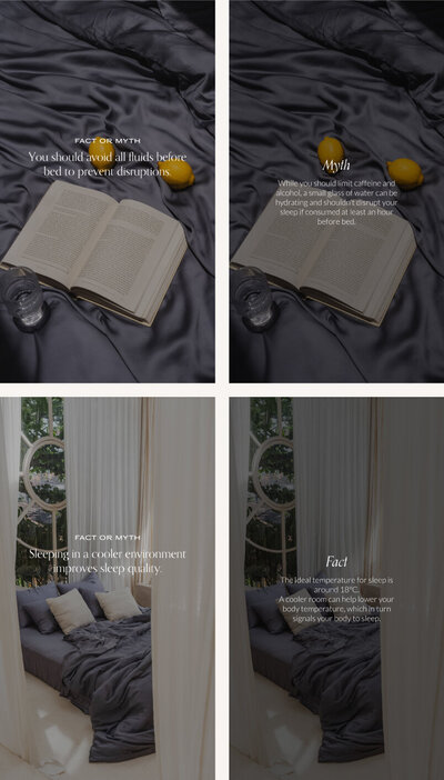 Collage of Instagram story designs for Touche