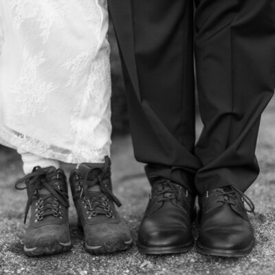 Big Sur hiking footwear on elopement day