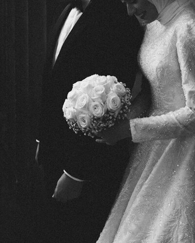 A black and white Wedding portrait photographed of a couple in Germany by Eilish Burt