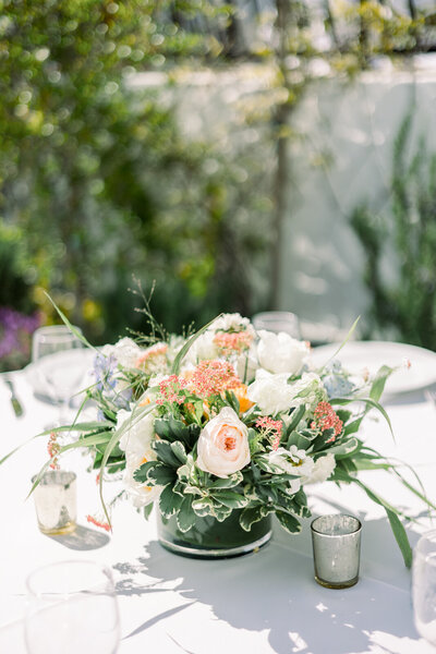 Spring floral details at wedding reception