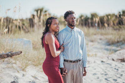 engagement bride and groom savannah georgia tybee island