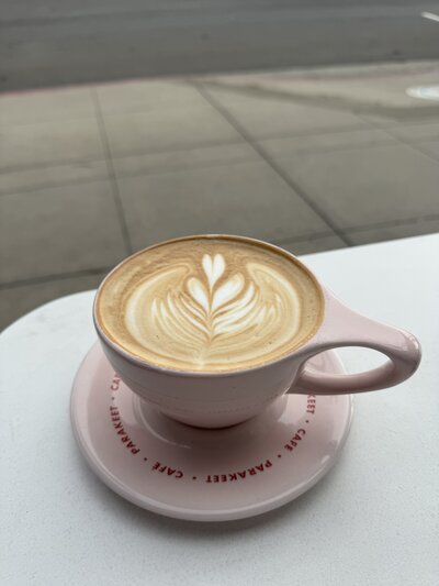 Photo of latte by Duluth wedding photographer, Kelly Friday Photography. 